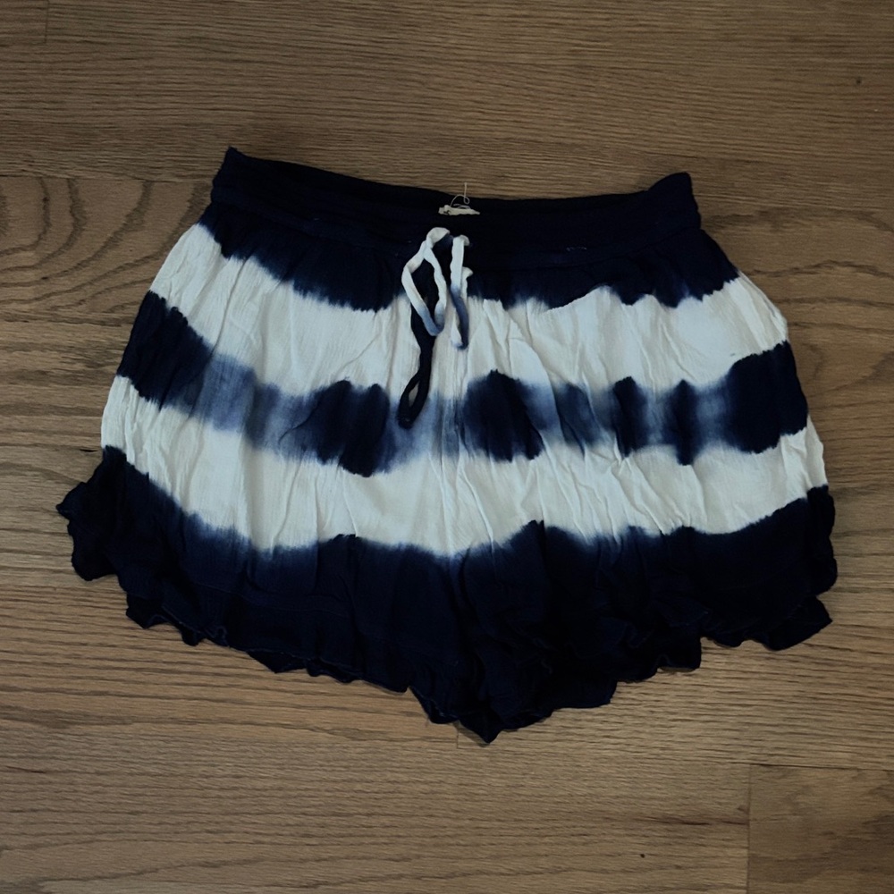 Hollister Dark Blue and White Shorts